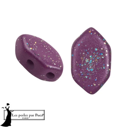 Perle di vetro Perla® di Puca® 7x4 mm - Costellazione Magenta Scuro x10g
