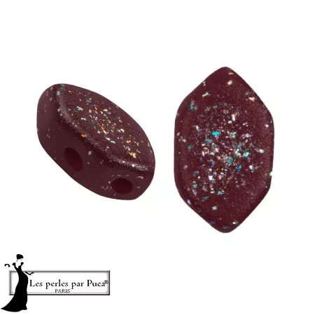 Perle di vetro Perla® di Puca® 7x4 mm - Costellazione di Granato x10g