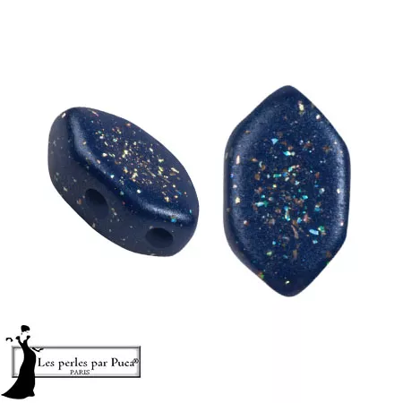 Perle di vetro Paros® by Puca® 7x4 mm - Costellazione blu notte x10g