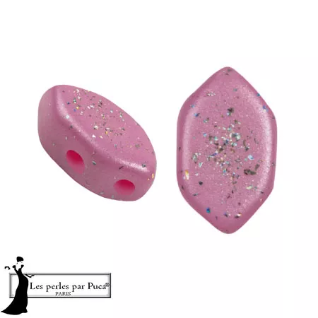 Perle di vetro Perla® di Puca® 7x4 mm - Costellazione rosa persiana x10g