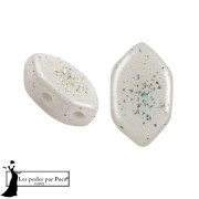 Perle di vetro Perla® di Puca® 7x4 mm - Costellazione bianca x10g