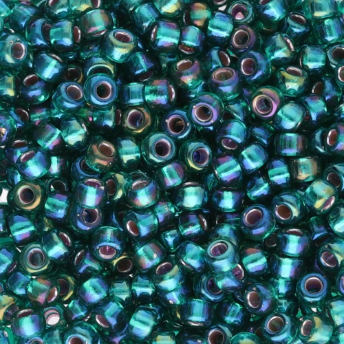 Rocaille Miyuki 8/0 1017 - Smeraldo argentato AB x8g