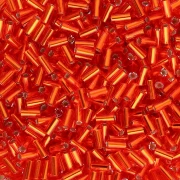 Miyuki Bugles 3 mm BGL1-0010 - Argento rivestito rosso fuoco x10g