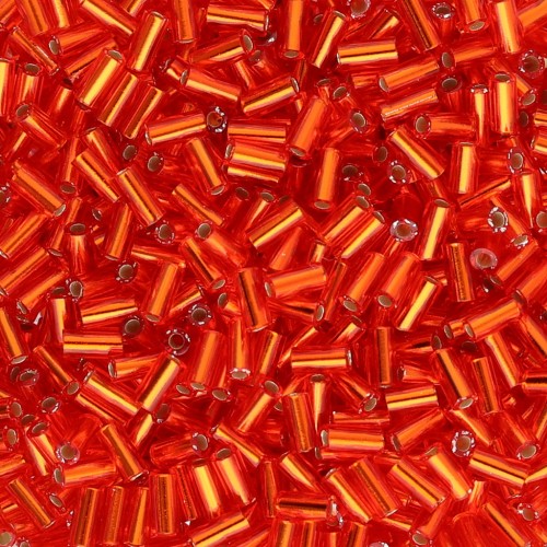 Miyuki Bugles 3 mm BGL1-0010 - Argento rivestito rosso fuoco x10g