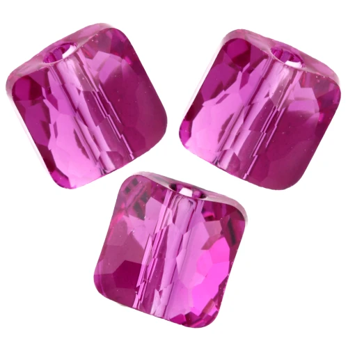 Perline quadrate 6 mm - Fantasy Square PureCrystal 5035 - Fucsia x6