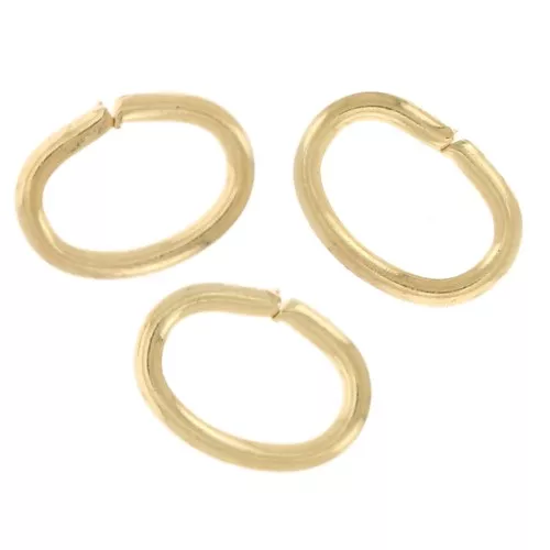 Anelli ovali aperti 4x3x0,5 mm - Dorato x144