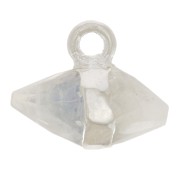 Ciondolo a punta in pietra semipreziosa sfaccettata da 9x10,5 mm - Pietra di Luna - Argento 925 x1