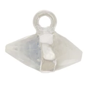 Ciondolo a punta in pietra semipreziosa sfaccettata da 9x10,5 mm - Pietra di Luna - Argento 925 x1