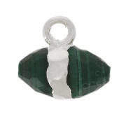 Malachite - Breloque pointe facettée 9x10.5 mm pierre gemme - Malachite - Argent 925 x1 Breloque pointe facettée 9x10.5 mm pierre gemme - Malachite - Argent 925 x1
