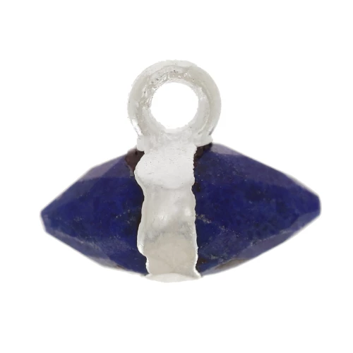 Ciondolo in pietra semipreziosa sfaccettata 9x10,5 mm - Lapislazzuli - Argento 925 x1