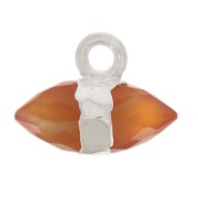 Ciondolo in pietra semipreziosa sfaccettata da 9x10,5 mm - Agata rossa - Argento 925