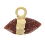 Ciondolo con punta sfaccettata in imitazione di gemma da 9x10,5 mm - Pietra d'oro - Dorato con oro fino|raw }}
