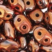 SuperDuo 2,5x5 mm Jet Full Capri Gold x10g