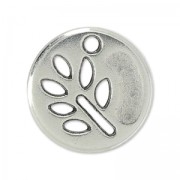 Zecchino feuille 12 mm Placcatura argento antico x1