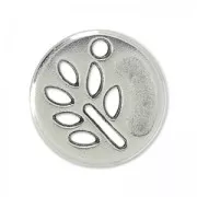 Zecchino feuille 12 mm Placcatura argento antico x1