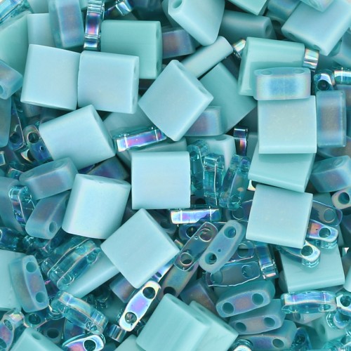 Miscela di perle Miyuki - Perle Quarter - Half e Tila - Laguna Blue x10g