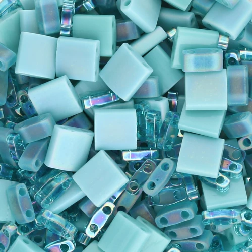 Miscela di perle Miyuki - Perle Quarter - Half e Tila - Laguna Blue x10g