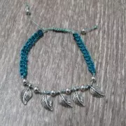 Ciondolo foglia 13x7 mm Placcatura argento antico x1