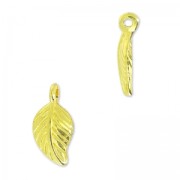 Ciondoli foglia 13x7 mm Dorato con oro fino x1|raw }}