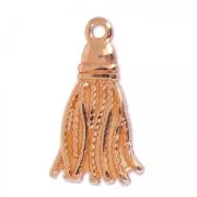 Ciondoli pompon 20x11.5 mm dorato rosa x1