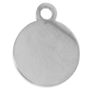 Ciondolo rotondo da 8 mm - motivo a occhio con resina epossidica - Acciaio inossidabile 304 - Turchese x1