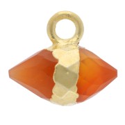 Ciondolo in pietra semipreziosa sfaccettata di 9x10,5 mm - Dorato con oro fino|raw }}