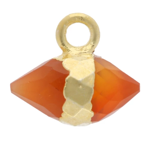 Ciondolo in pietra semipreziosa sfaccettata di 9x10,5 mm - Dorato con oro fino