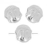 Perle buddha 7 mm Placcatura argento antico x1