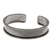 Base in ottone per bracciale Eco con bordo incurvato mm. 15 gunmetalx1|raw }}