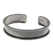 Base in ottone per bracciale Eco con bordo incurvato mm. 15 gunmetalx1