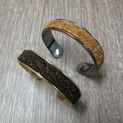 Base in ottone per bracciale Eco con bordo incurvato mm. 15 gunmetalx1