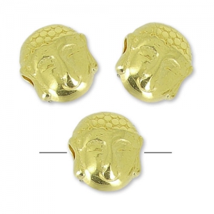 Perle buddha 7 mm Dorato con oro fino x1