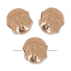 Perle buddha 7 mm dorato rosa x1