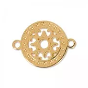 Separatore rotondo filigranato 2 anelli 14 mm dorato rosa x1