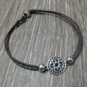 Separatore rotondo filigranato 2 anelli 14 mm dorato rosa x1