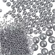 Assortimento di mini perle di vetro da 0,6 a 3 mm - Argentato x3