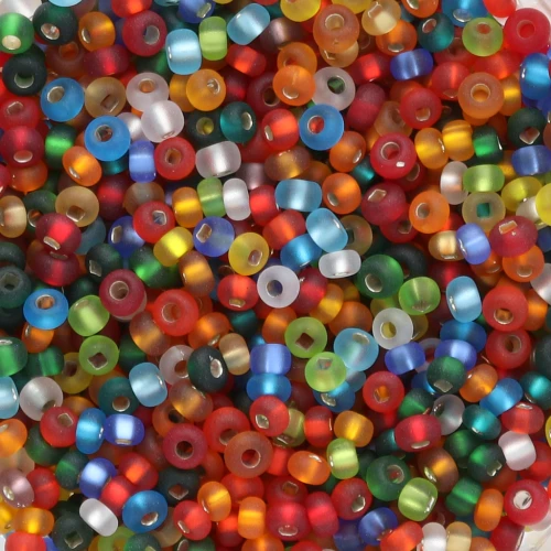 Perle di semi Preciosa 9/0 2,5 mm - Mix Argento foderato Mat x20g