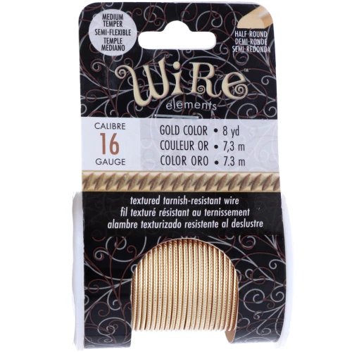 Filo di rame tondo ritorto da 1,29 mm, semiduro - Dorato anti-ossidazione x7.3m