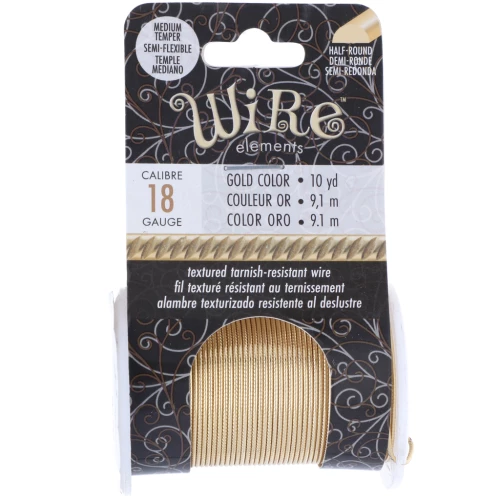 Filo di rame tondo ritorto da 1,02 mm, semiduro - Dorato anti-ossidazione x 9,1 m