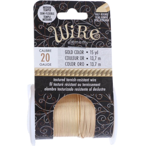 Filo di rame tondo ritorto da 0,81 mm, semiduro - Dorato anti-ossidazione x 13,7 m