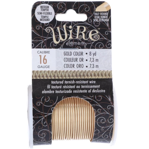 Filo di rame tondo testurizzato da 1,29 mm, semiduro - Dorato con trattamento anti-ossidazione x7.3m