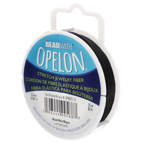 Fibra elastica Opelon 1,2 mm - Nero x25m