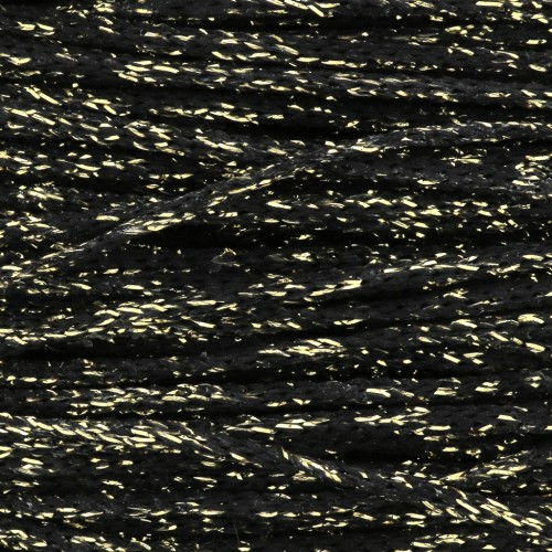 Filo sintetico cerato metallizzato mm. 1 Nero/Dorato x 1 m