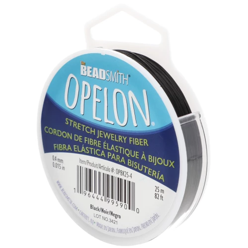 Fibra elastica Opelon 0,4 mm - Nero x25m