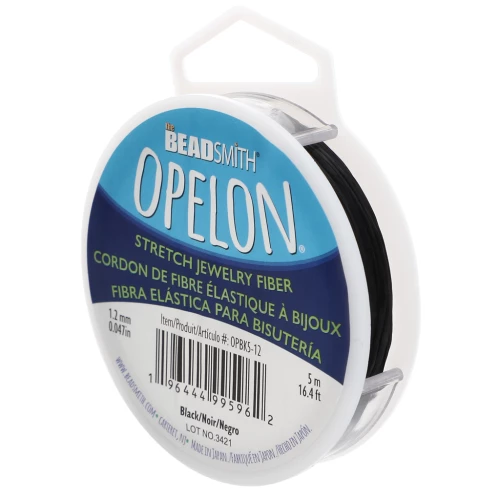 Fibra elastica Opelon 1,2 mm - Nero x5m