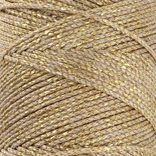 Filo sintetico cirato metallizzato mm. 1 Sand/Dorato x 1 m