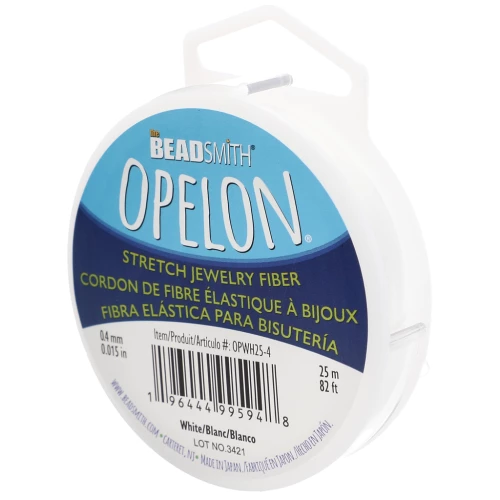 Fibra elastica Opelon 0,4 mm - Bianco x25m