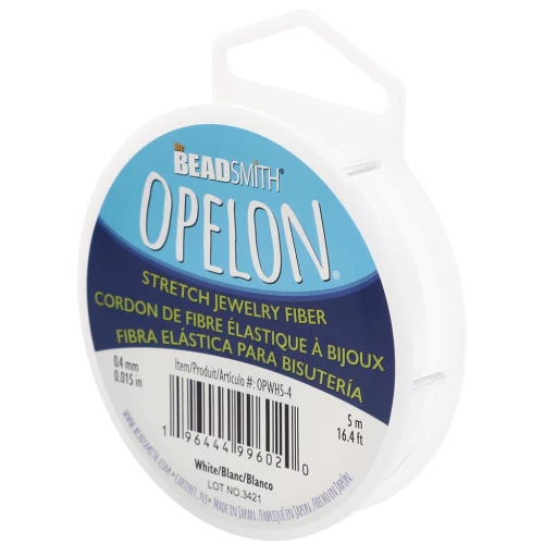 Fibra elastica Opelon 0,4 mm - Bianco x5m