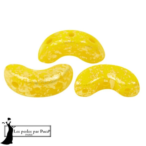Perle di vetro Arcos® di Puca® 5x10 mm - Jonquil Splash opaco x10g