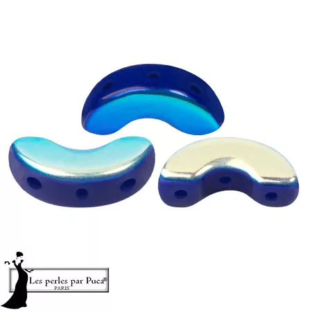 Perle di vetro Arcos® di Puca® 5x10 mm - Zaffiro opaco AB x10g